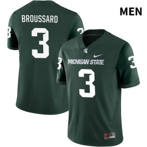 Men's Michigan State Spartans NCAA #3 Jarek Broussard Green NIL 2022 Authentic Nike Stitched College Football Jersey JG32E26YD